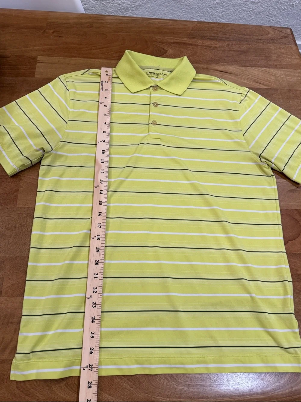 Nike Golf DRI-FIT Yellow Striped Polo Shirt